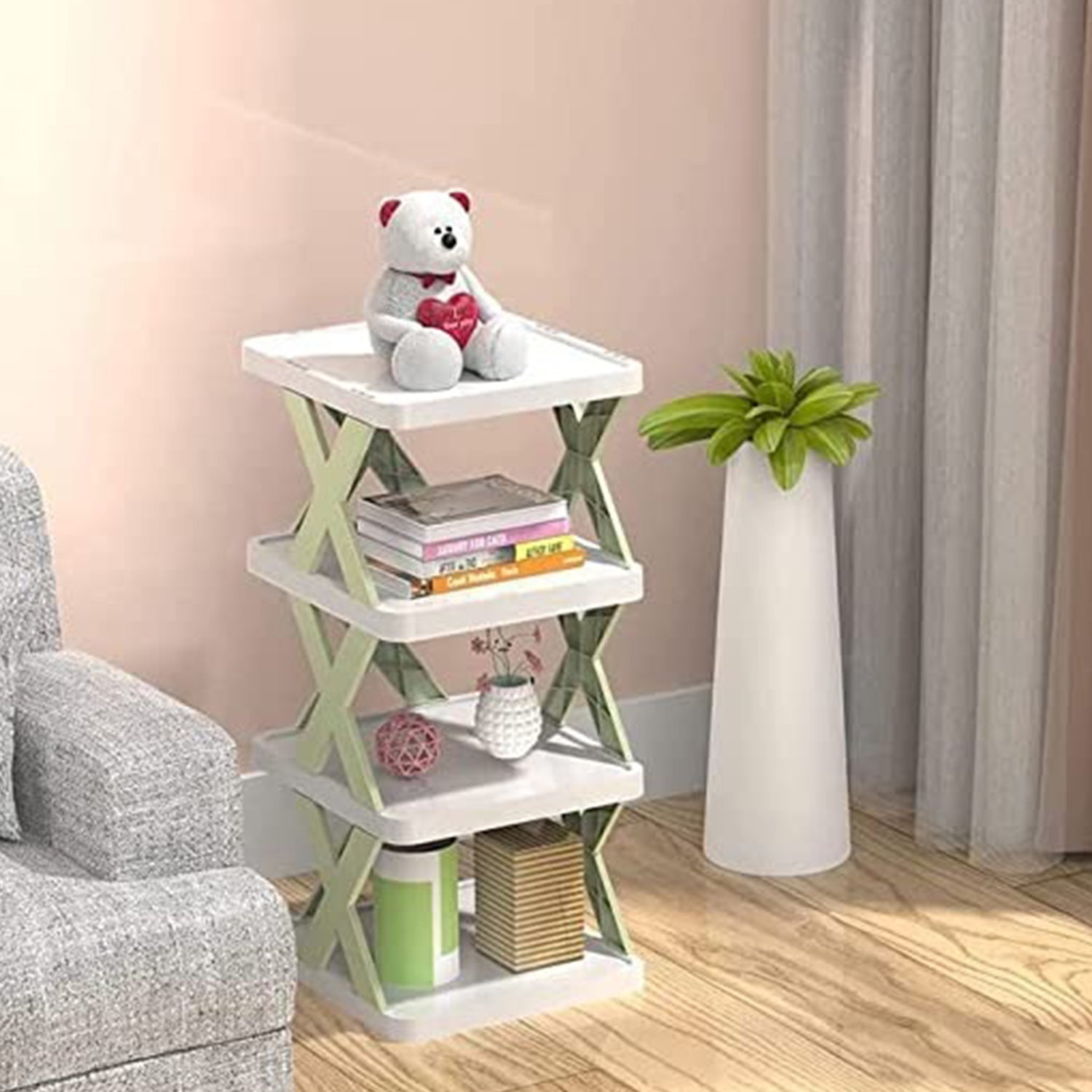 9078 4 LAYER SHOES STAND, SHOE TOWER RACK SUIT FOR SMALL SPACES, CLOSET, SMALL ENTRYWAY, EASY ASSEMBLY AND STABLE IN STRUCTURE, CORNER STORAGE CABINET FOR SAVING SPACE 9078 4 LAYER SHOES STAND, SHOE TOWER RACK SUIT FOR SMALL SPACES, CLOSET, SMALL ENTRYWAY, EASY ASSEMBLY AND STABLE IN STRUCTURE, CORNER STORAGE CABINET FOR SAVING SPACE